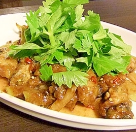 牡蠣とセロリの中華風炒め物